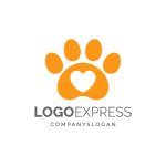 画像1: 愛らしい肉球とハートのロゴ (1)