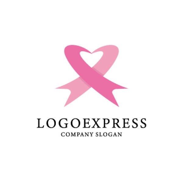 リボン　ロゴ　ハート　確認画面 ハートのリボンロゴ - logo-express