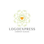 画像1: 装飾的なハートのロゴ (1)