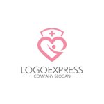 画像1: ハートと看護師のロゴ (1)