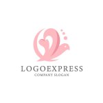画像1: 愛情と平和を運ぶ、ハートと鳥の優しいロゴ (1)