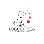 画像1: ハートと犬の優しいロゴ (1)