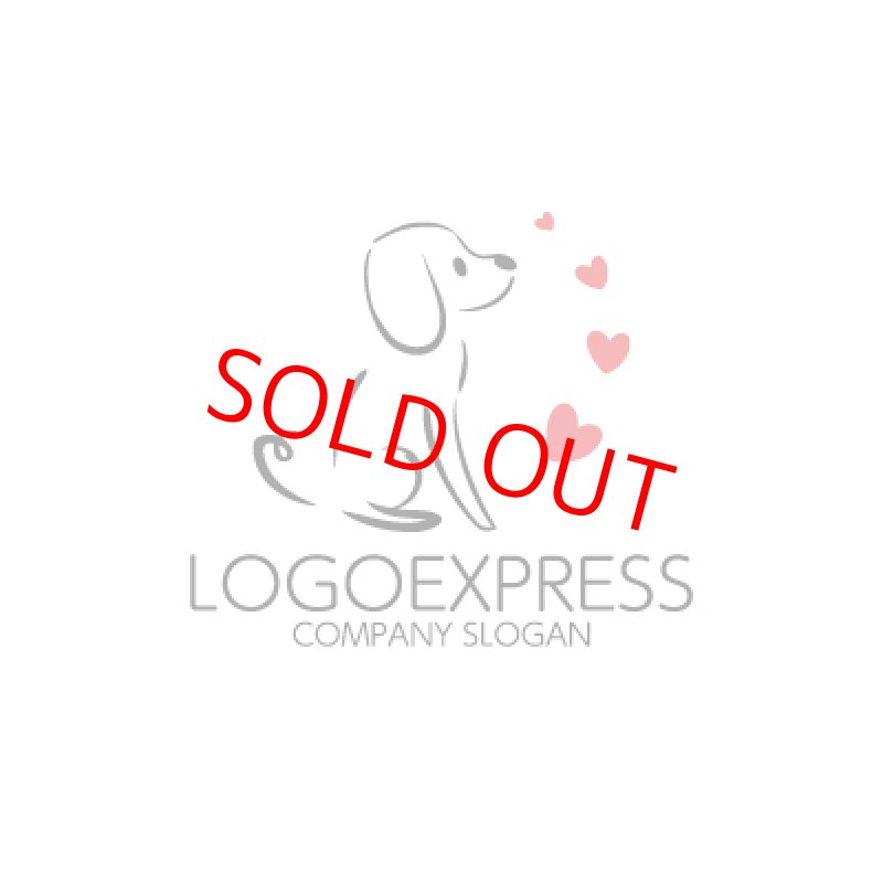 画像1: ハートと犬の優しいロゴ (1)