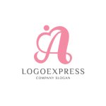 画像1: ハートとAのエレガント桃色ロゴ (1)