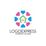 画像1: ハートと家のロゴ (1)