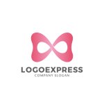 画像1: ピンク色のハート型無限のロゴ (1)