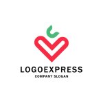 画像1: ハートと葉っぱのロゴ (1)