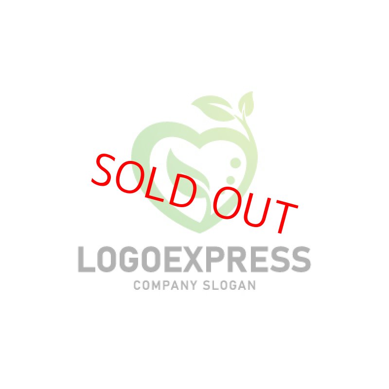 画像1: ハートと葉のナチュラルロゴ (1)