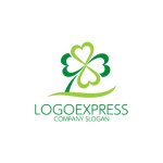 画像1: ハートの四葉のクローバーロゴ (1)