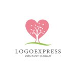 画像1: ハートと生命の木のロゴ (1)