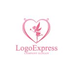 画像1: ハートと妖精のロマンチックロゴ (1)