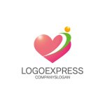 画像1: ハートと人のロゴ (1)