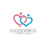 画像1: つながるハートと人のロゴ (1)