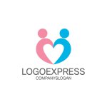 画像1: ハートを形作る人々のロゴ (1)