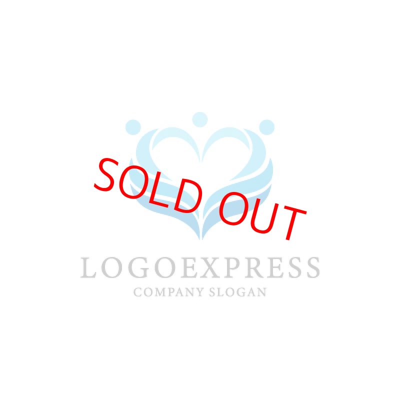 画像1: ハートと人々の繋がりを表すロゴ (1)