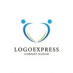 画像1: ハートと人のロゴ (1)