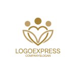 画像1: ハートと人物の優しさと成長のロゴ (1)