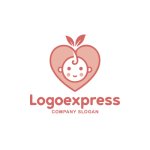 画像1: ハートと赤ちゃんのロゴ (1)