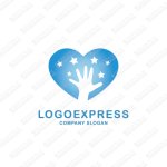 画像1: ハートと手と星空のロゴ (1)