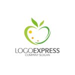 画像1: ハート型アップルのロゴ (1)