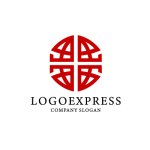 画像1: 六角形模様の地球儀ロゴ (1)