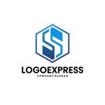 画像1: 六角形とSの文字の幾何学的なロゴ (1)