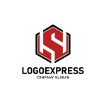 画像1: 六角形とSHの組み合わせロゴ (1)