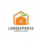 画像1: みかんと家をモチーフにした可愛いロゴ (1)