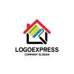 画像1: ペイントローラーと家のロゴ (1)