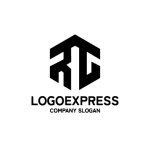 画像1: RGを組み合わせた六角形の家ロゴ (1)