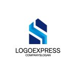 画像1: 未来的なS字型の家のロゴ (1)