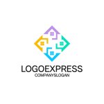 画像1: カラフルな家が集まるコミュニティロゴ (1)