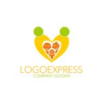 画像1: 愛に満ちた幸せな家族のロゴ (1)