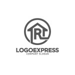 画像1: Rの文字と家の円形ロゴ (1)