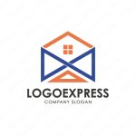 画像1: 家とXのスタイリッシュなロゴ (1)