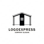 画像1: 家をモチーフにしたモダンなロゴ (1)