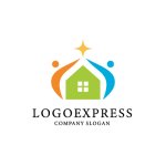 画像1: 家と人々、そして星のロゴ (1)