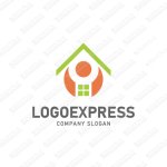 画像1: 家と人をモチーフにしたアットホームなロゴ (1)