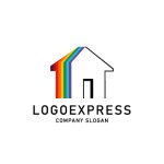 画像1: 多様な幸せを育む、虹色の家のロゴ (1)