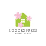 画像1: 桜と家のロゴ (1)