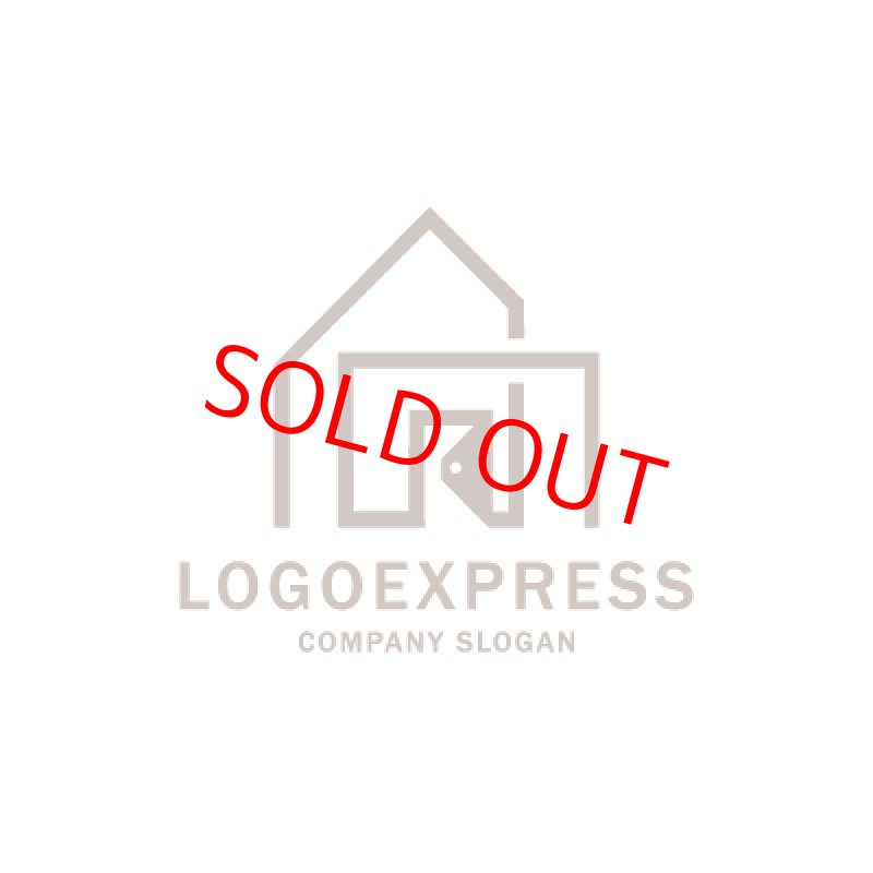 画像1: 家とドアのシンプルロゴ (1)