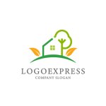 画像1: 家と木と葉のロゴ (1)