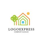 画像1: 家と木と太陽のロゴ (1)