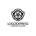 画像1: 家紋風桜と盾のロゴ (1)