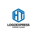 画像1: HTを組み合わせた六角形のロゴ (1)