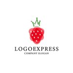 画像1: 手描きのイチゴと王冠のロゴ (1)