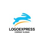 画像1: ジャンプするウサギのロゴ (1)