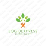 画像1: 喜ぶ人と木のロゴ (1)