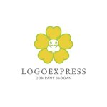 画像1: 笑顔のカバと花のロゴ (1)