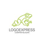 画像1: カエルとラインアートのミニマルロゴ (1)